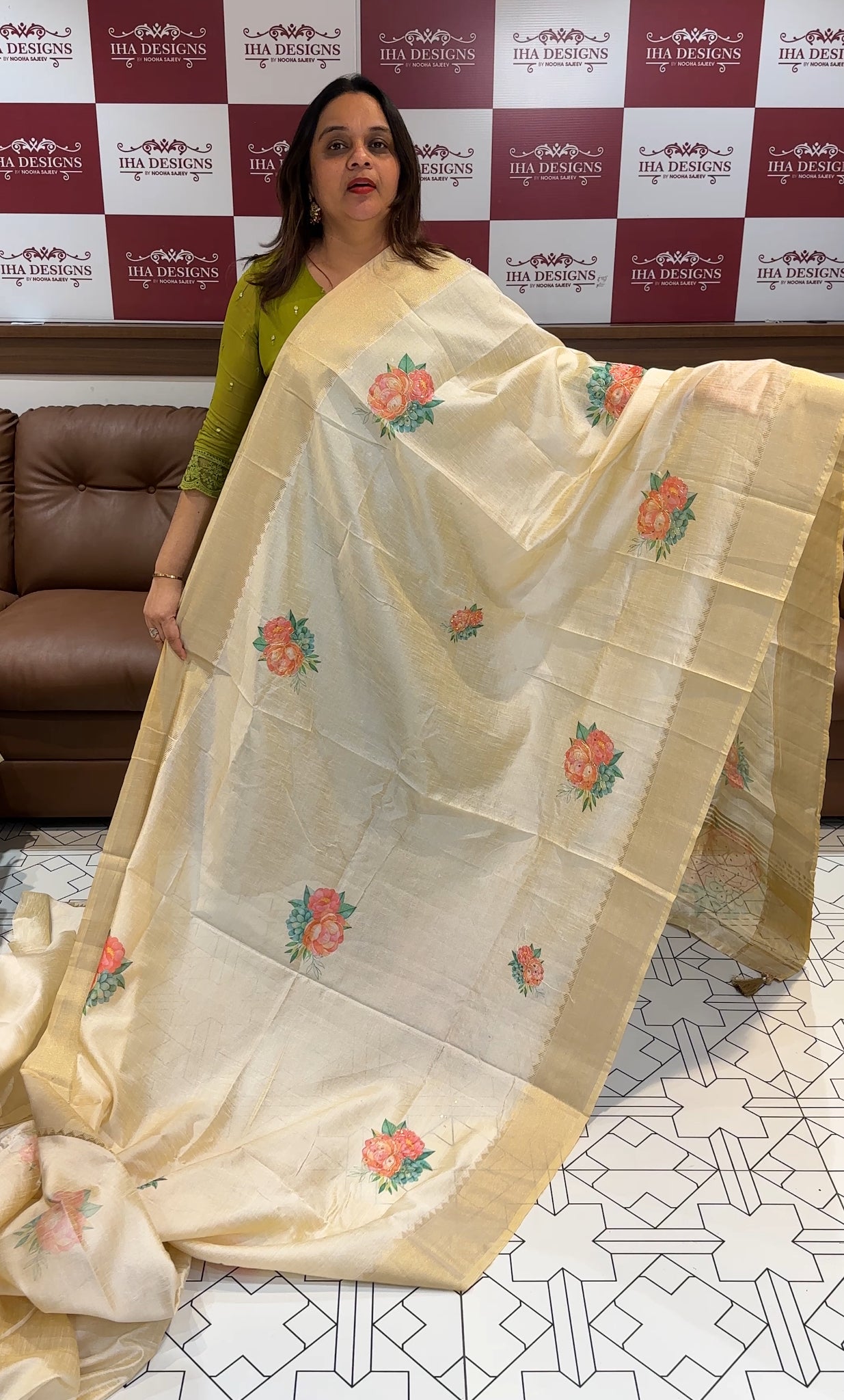 SEMI SILK ONAM SAREE - IHA 15742