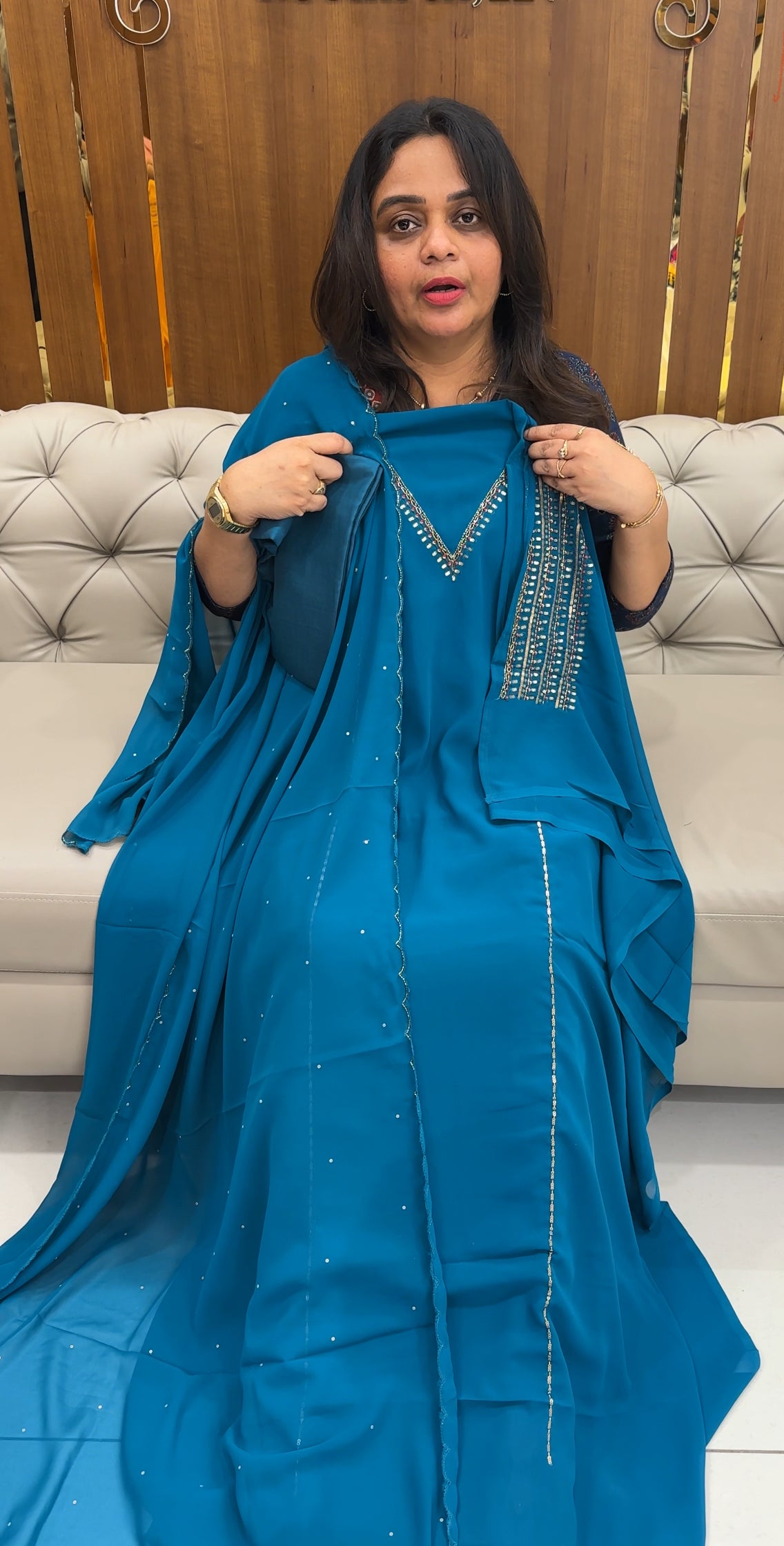 FAUX GEORGETTE UNSTITCHED SALWAR SUITS - IHA 26883
