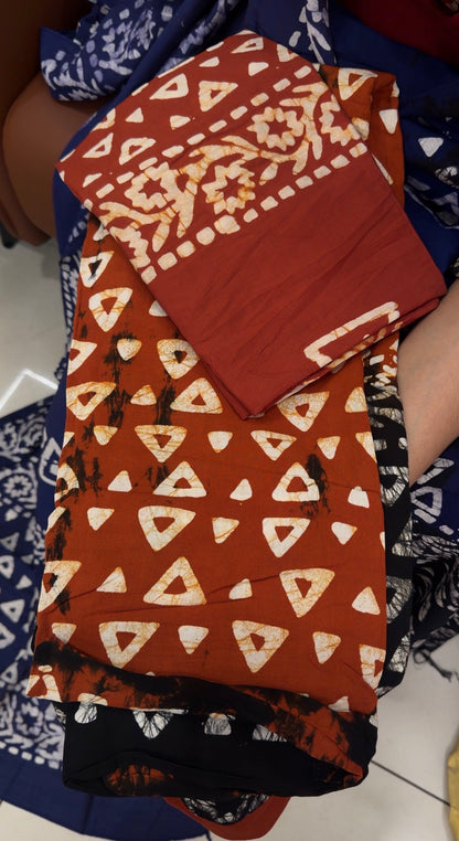BATIK PRINTED UNSTITCHED SALWAR SUITS - IHA 35203