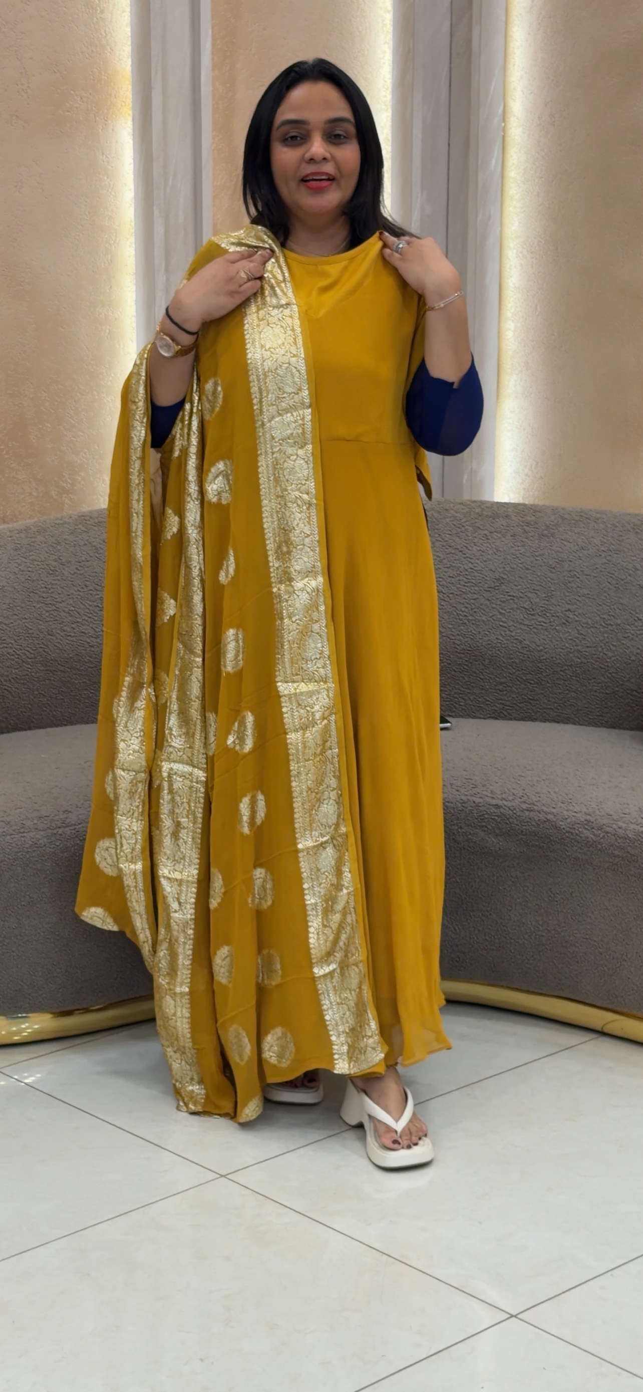IHA'S IN- HOUSE VISCOSE ANARKALI TOP AND DUPATTA - IHA 32204