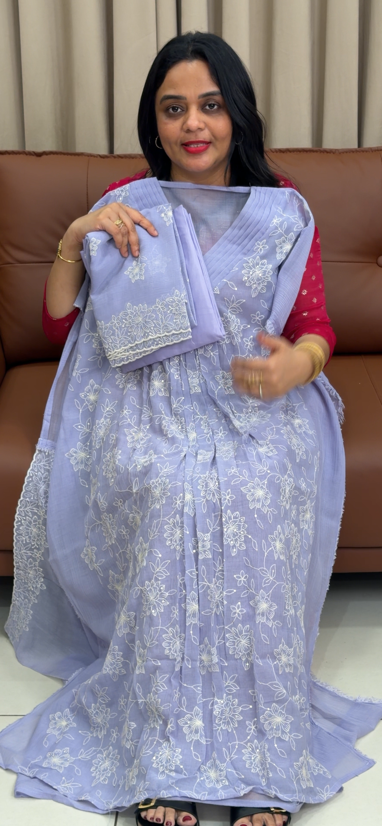 MUL CRUSHED UNSTITCHED SALWAR SUITS - IHA  34043