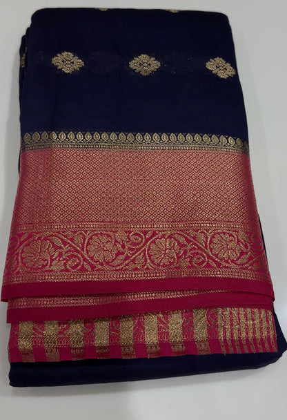 SEMI BANARASI SAREES - IHA 17482