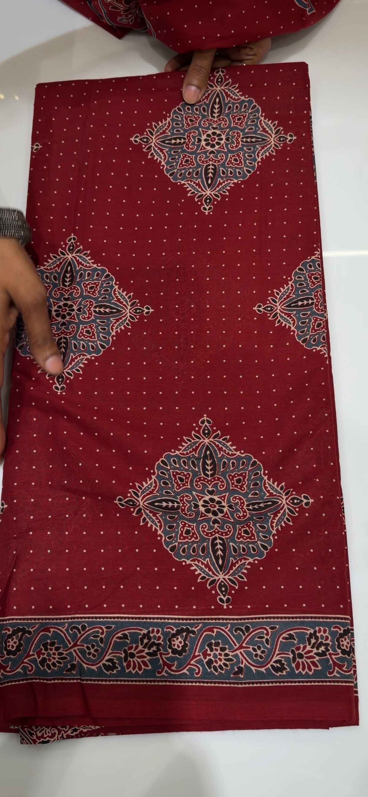 COTTON AJRAKH PRINTED SAREES - IHA 35167