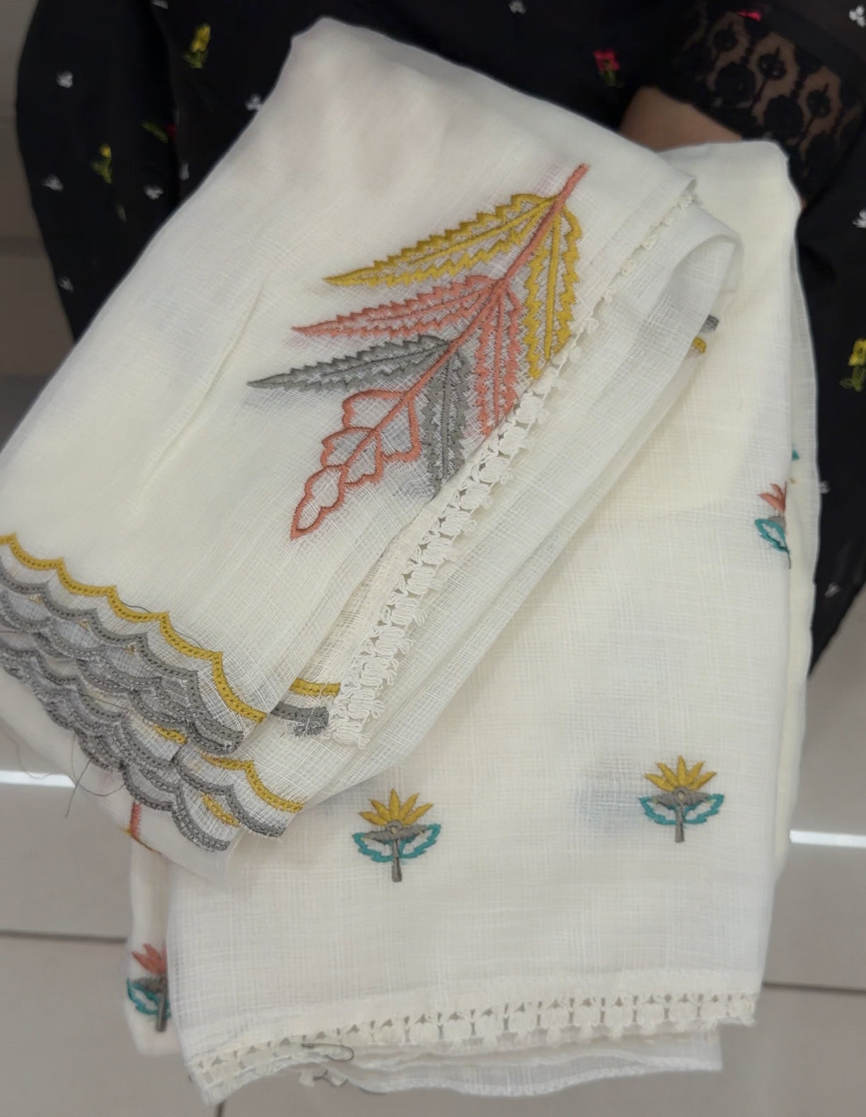 COTTON LINEN UNSTITCHED SALWAR SUITS - IHA 29133