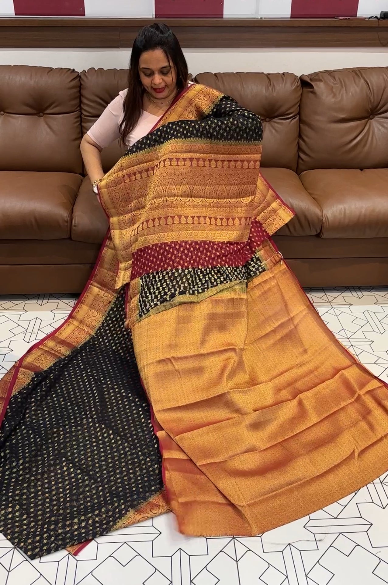 GEORGETTE BANARASI  SAREE - IHA 14648