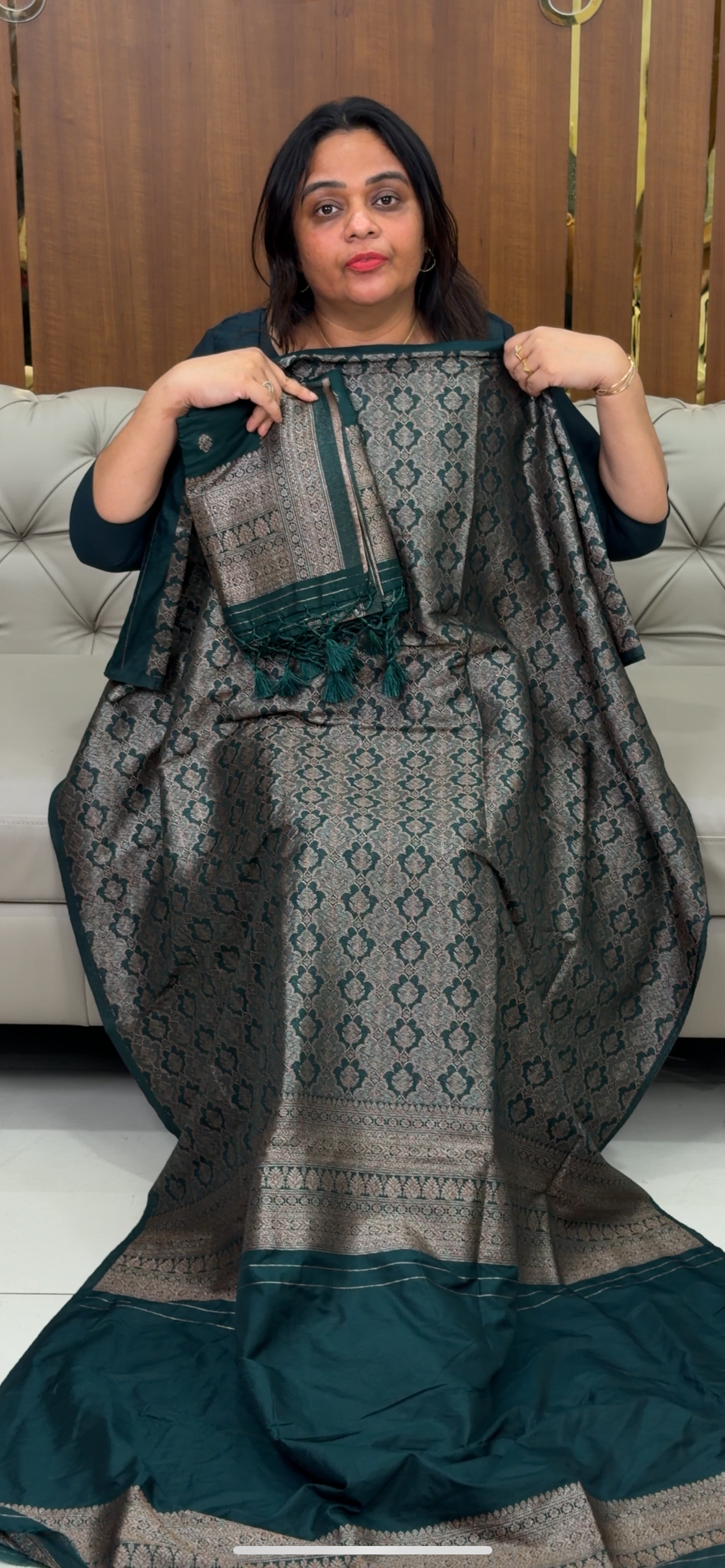 KATAN BANARASI UNSTITCHED SALWAR SUITS - IHA 28940