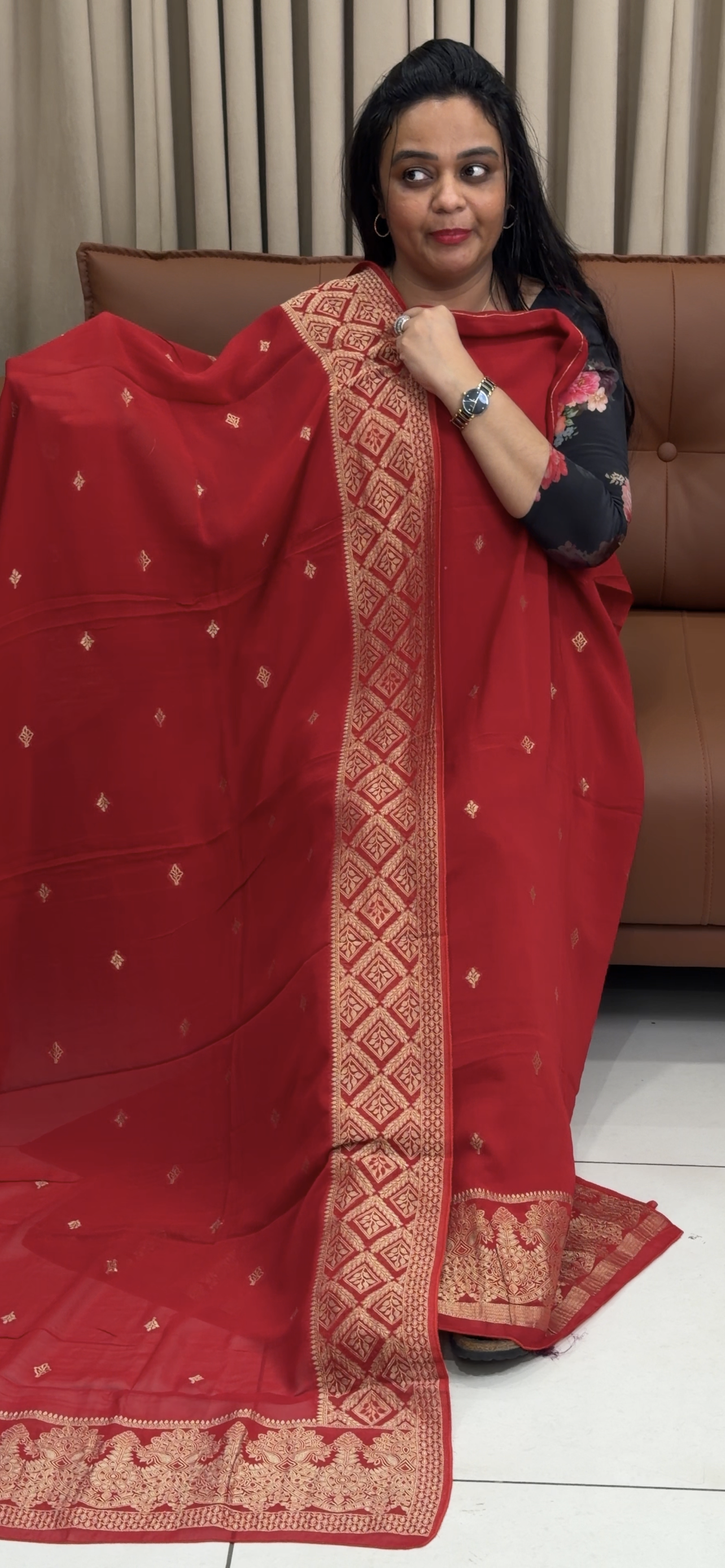 VISCOSE GEORGETTE UNSTITCHED SALWAR SUITS - IHA 34911