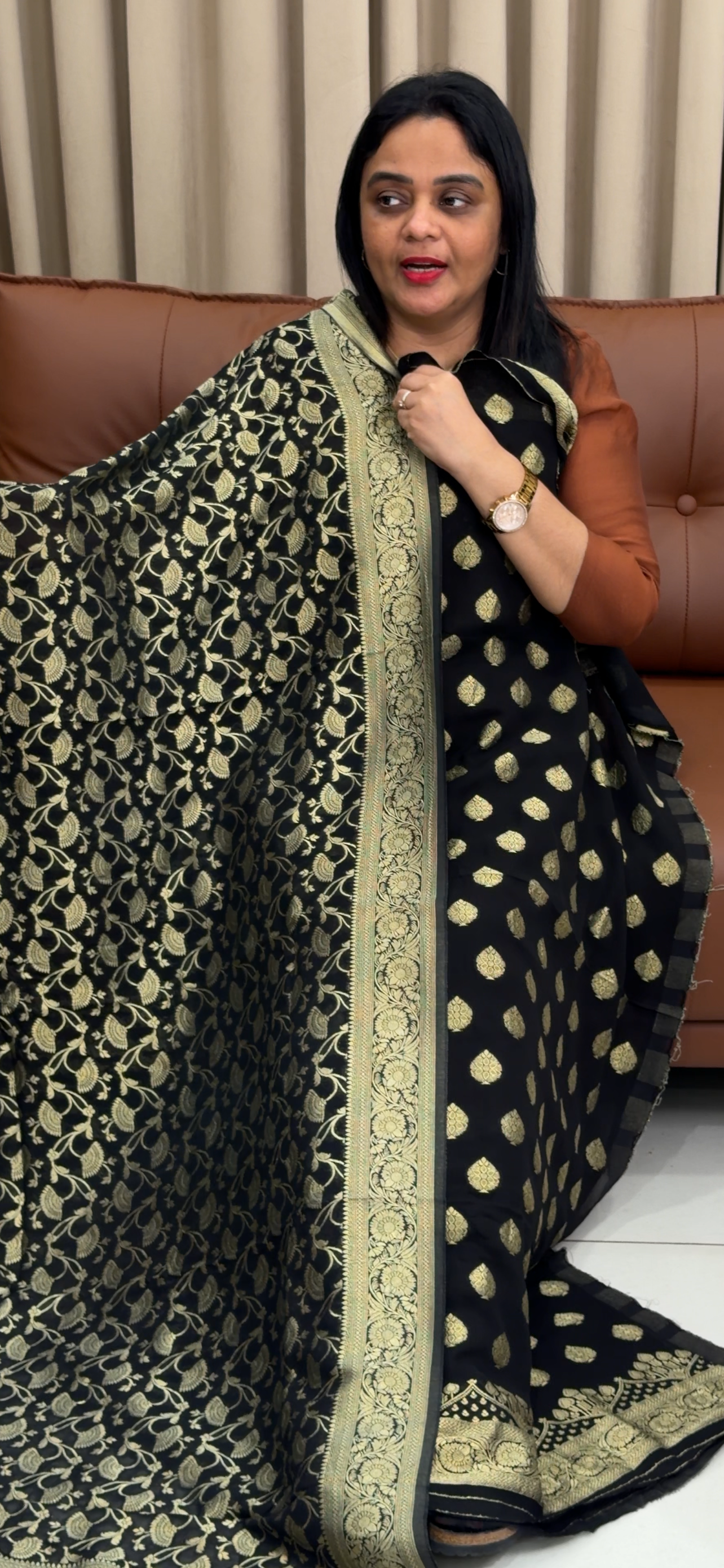 VISCOSE GEORGETTE BANARASI UNSTITCHED SALWAR SUITS - IHA 34261