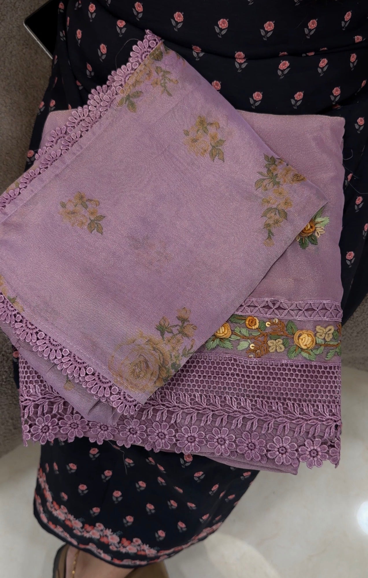 MUL TISSUE UNSTITCHED SALWAR SUITS - IHA 33381