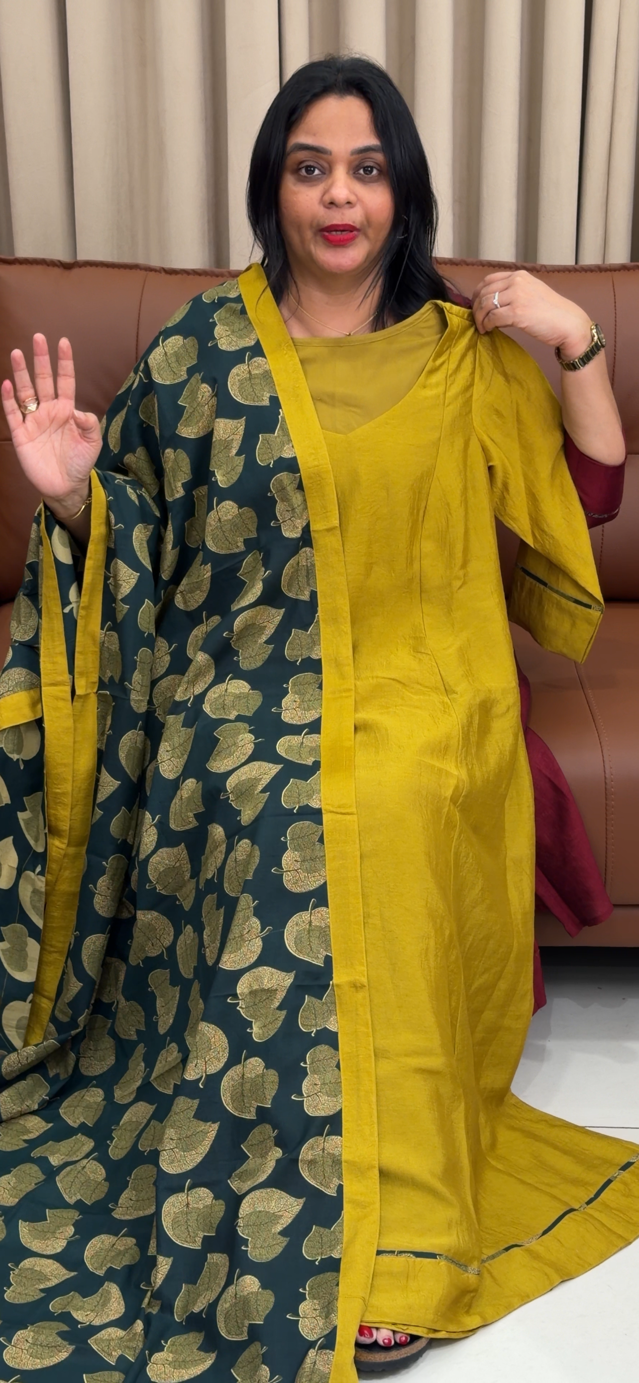 IHA'S IN-HOUSE SEMI RAW SILK ALINE TOP AND DUPATTA - IHA 34242