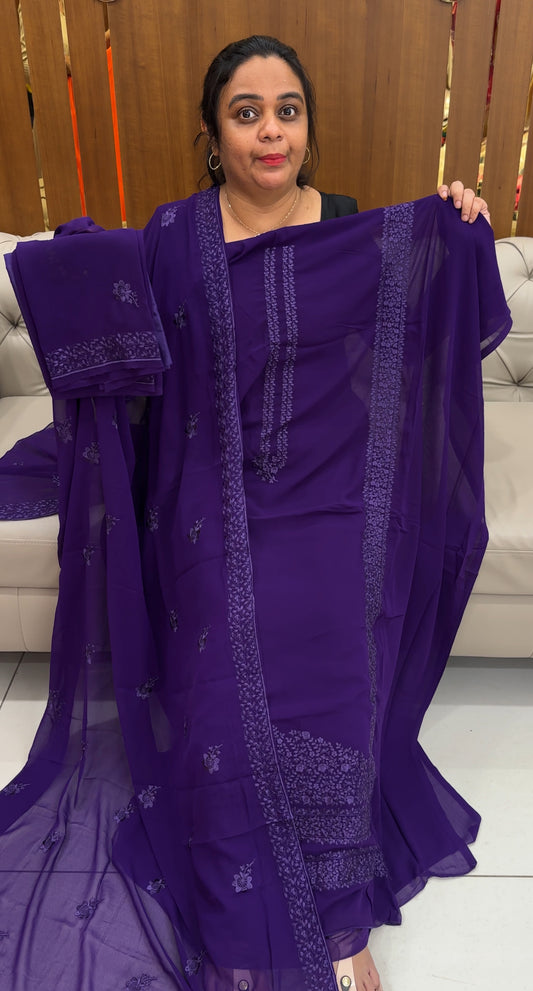 SEMI PARTY WEAR UNSTITCHED SALWAR SUITS - IHA 26742