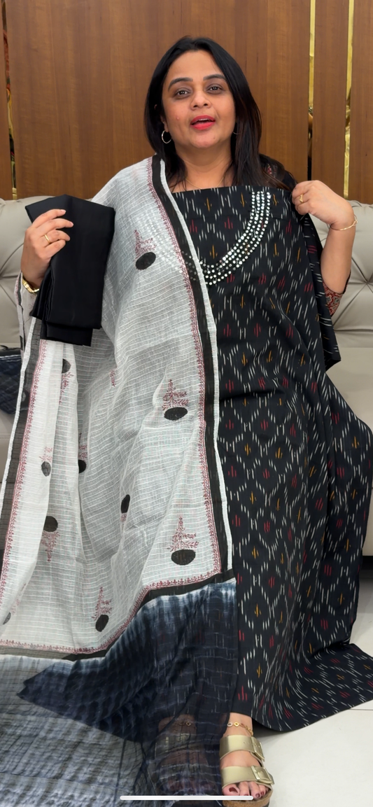 COTTON UNSTITCHED SALWAR SUITS - IHA 29759