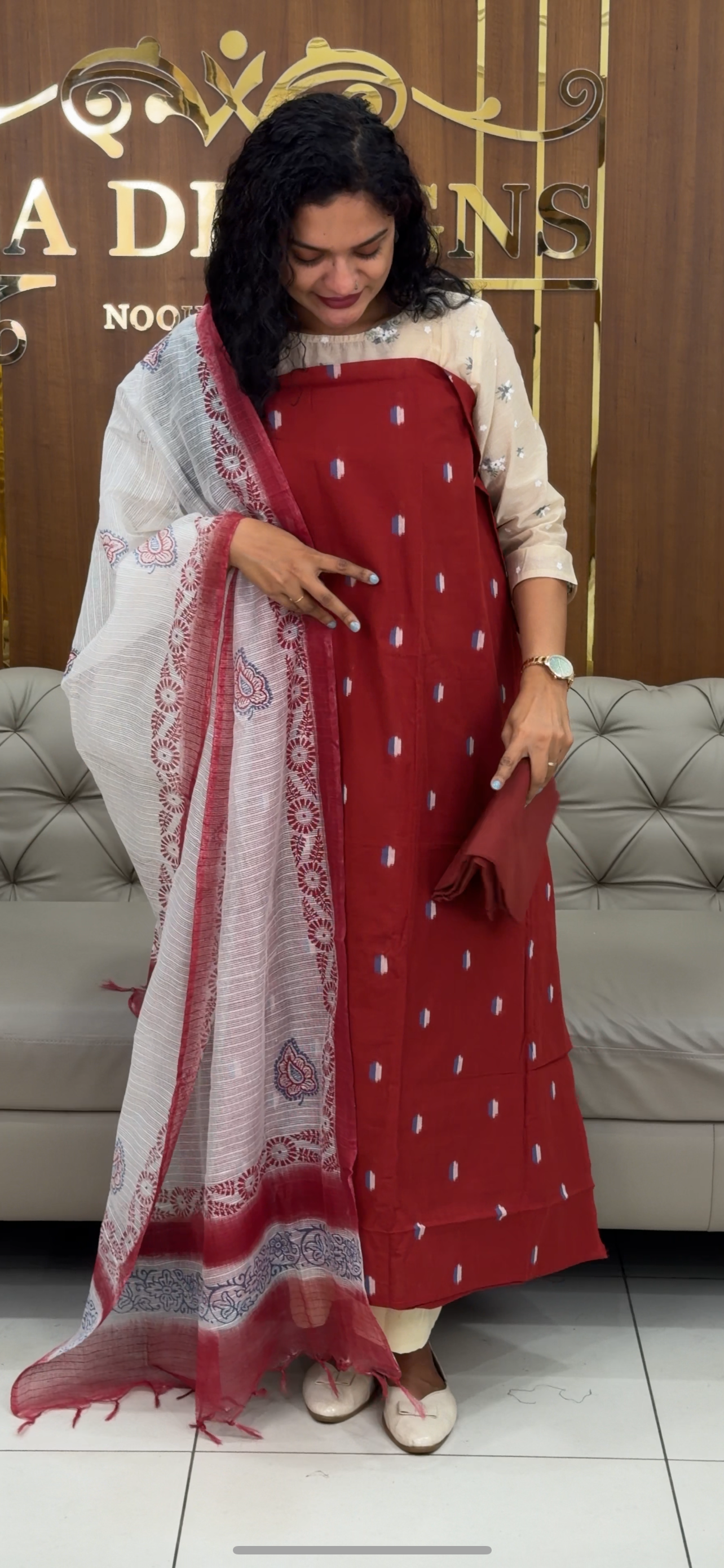 COTTON UNSTITCHED SALWAR SUITS - IHA 29444