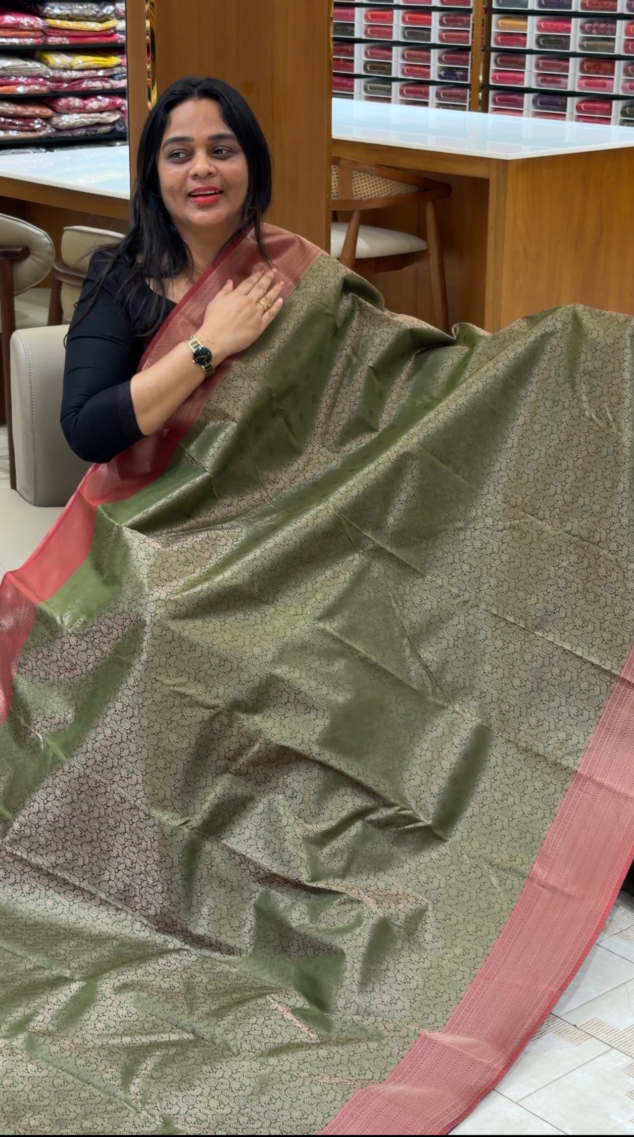 SEMI KANCHIPURAM SAREES - IHA 30204