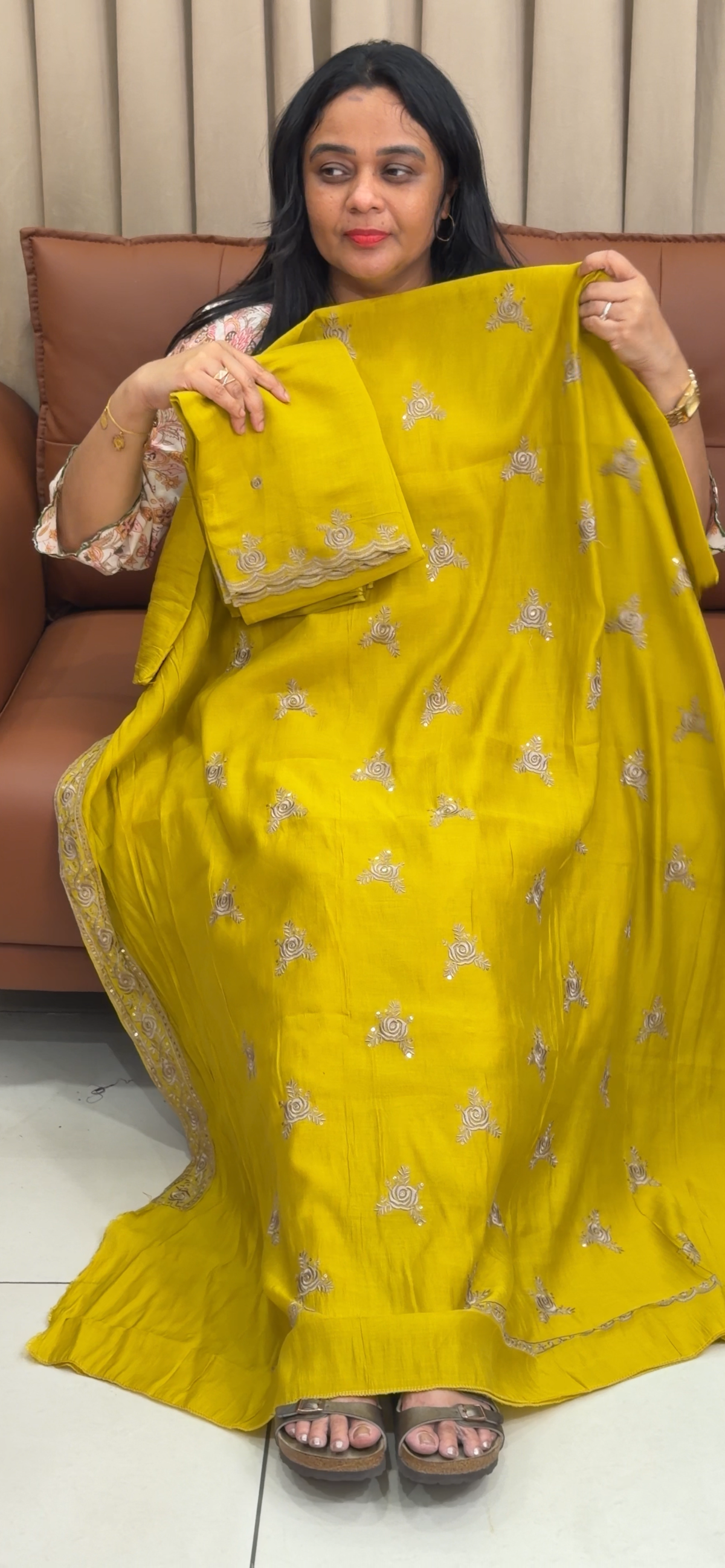SEMI LINEN UNSTITCHED SALWAR SUITS - IHA 35892
