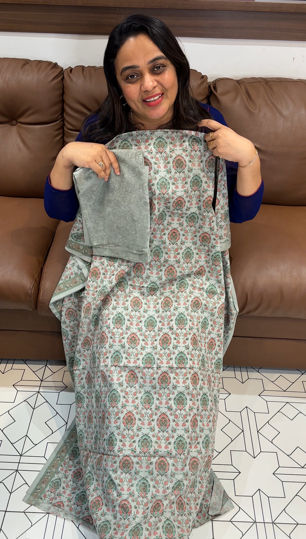 AJRAKH PRINTRD UNSTITCHED SAWAR SUITS - IHA 27919