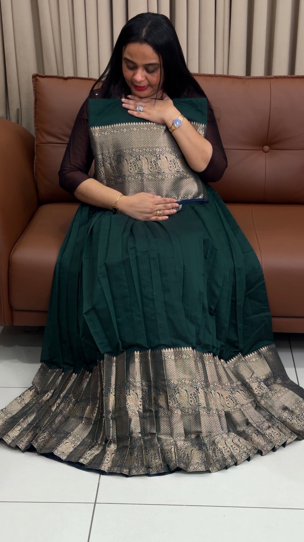 IHA'S IN-HOUSE SEMI STITCHED SKIRT AND BLOWS - IHA 34748