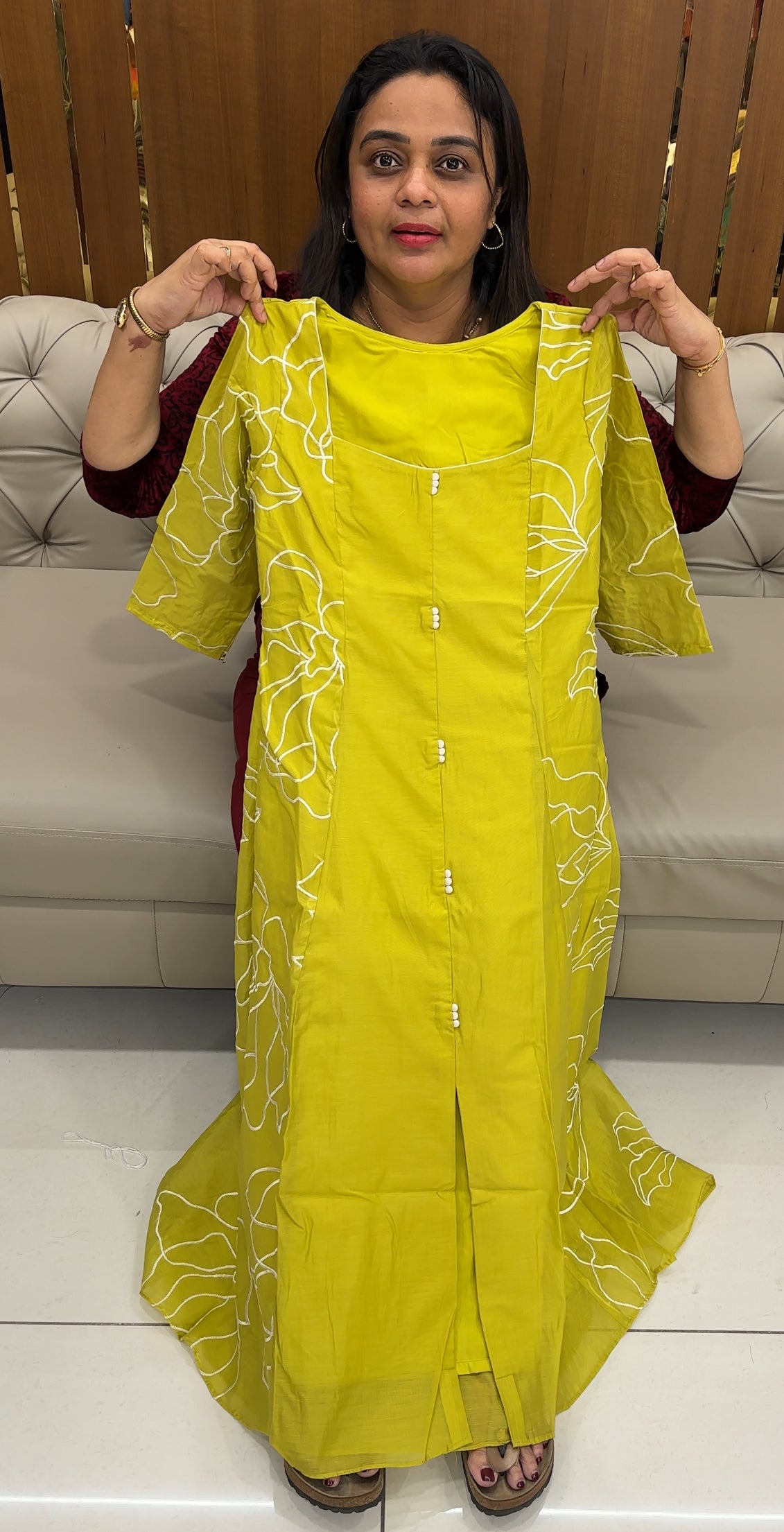 IHA'S IN-HOUSE MALAI CHANDERI ALINE TOPS - IHA 27004