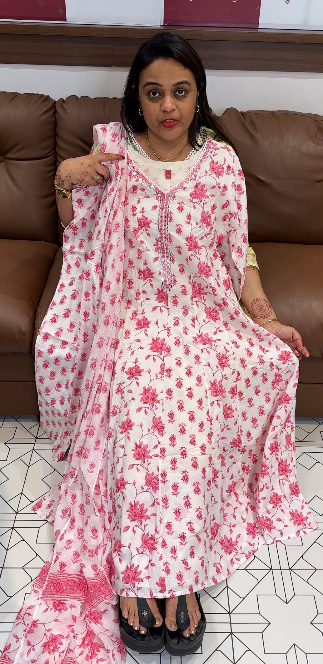 MUL COTTON TOP , BOTTOM AND DUPATTA - IHA 23784