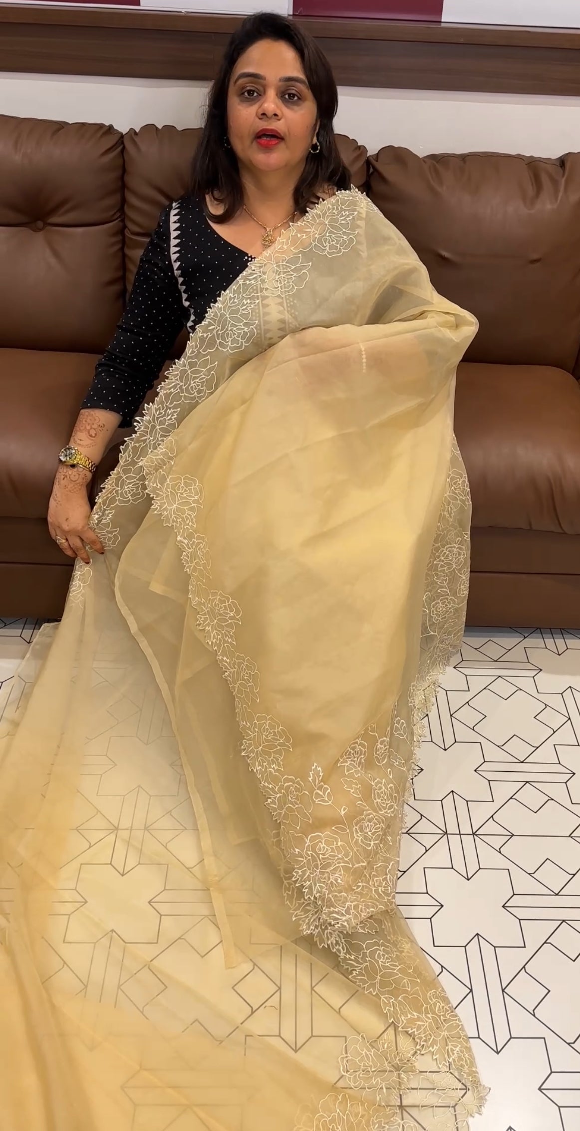 NYLON ORGANZA SAREES - IHA 23806