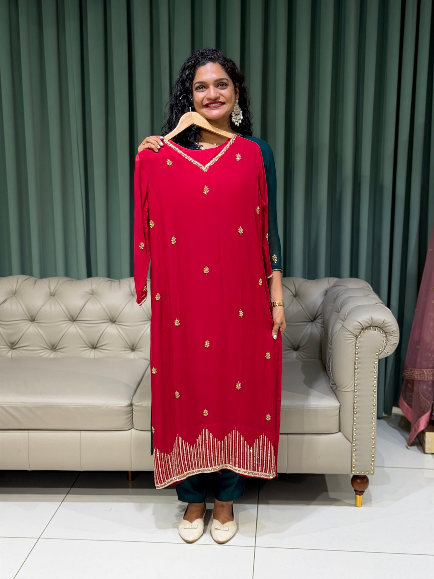 PARTY WEAR TOP, BOTTOM AND DUPATTA - IHA  29802