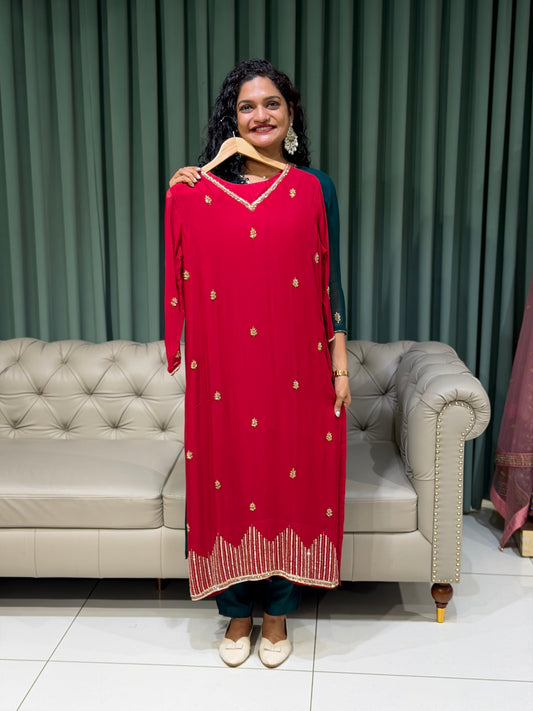 PARTY WEAR TOP, BOTTOM AND DUPATTA - IHA  29802