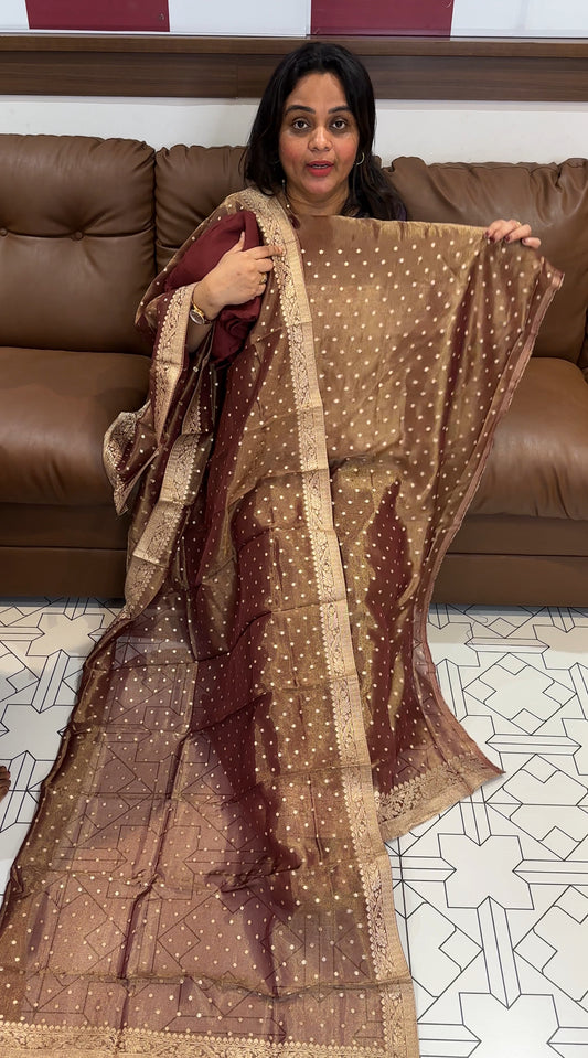 SEMI BANARASI UNSTITCHED SALWAR SUITS - IHA 27165