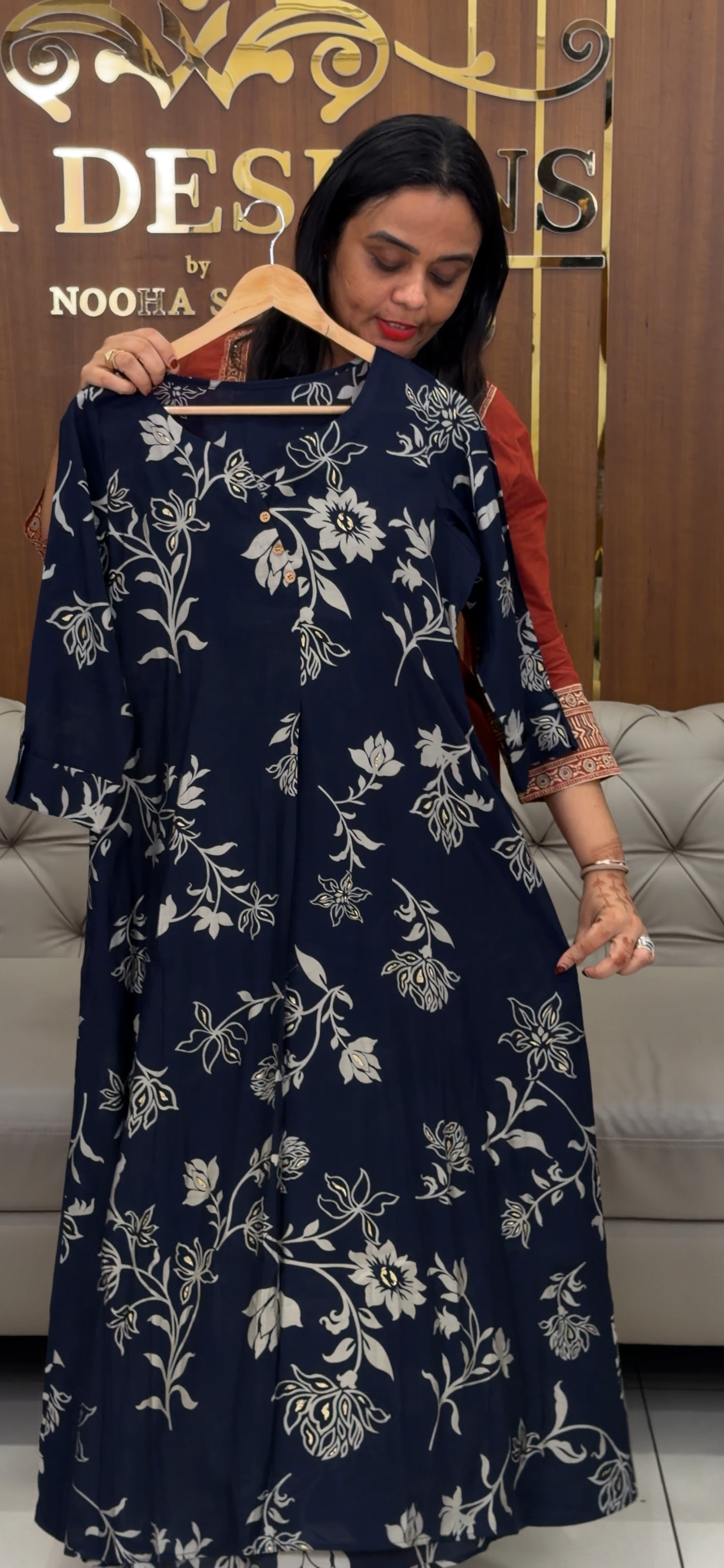 IHA'S IN-HOUSE MUL CHANDERI ALINE TOPS - IHA 31875