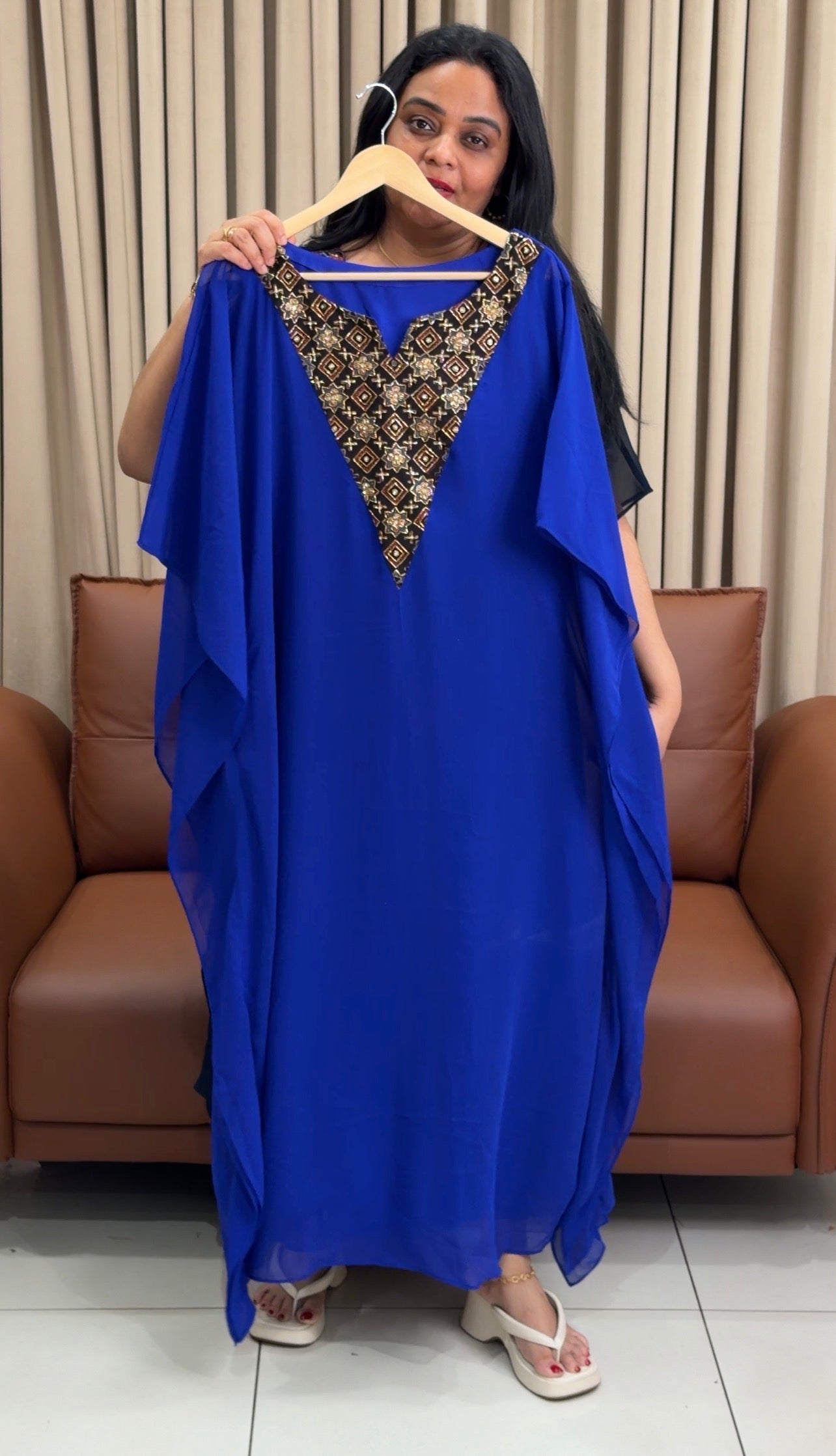 IHA'S IN-HOUSE GEORGETTE KAFTAN TOPS - IHA 34472