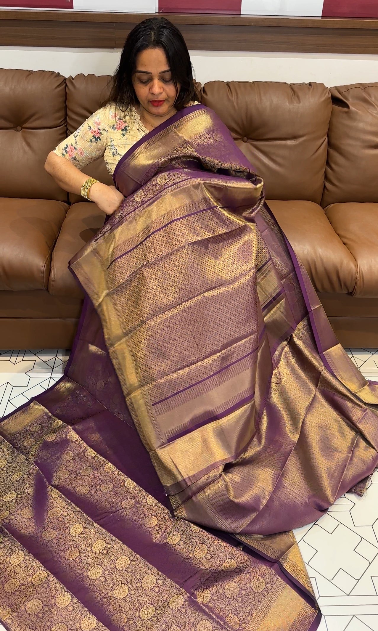 SEMI BROCADE SAREE - IHA 19981