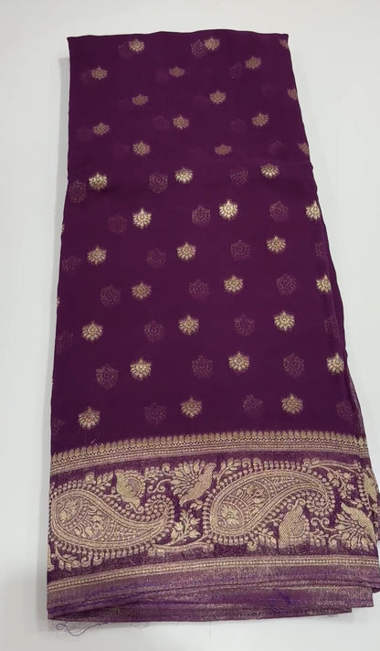 VISCOSE GEORGETTE SAREES - IHA 18670