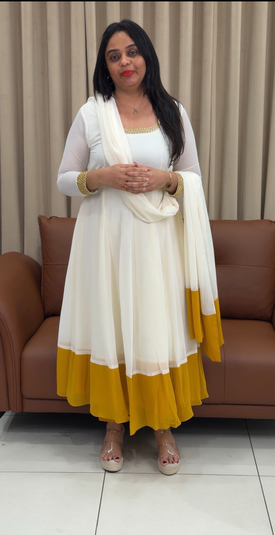 IHA'S IN-HOUSE GEORGETTE ANARKALI TOP AND DUPATTA - IHA 33400