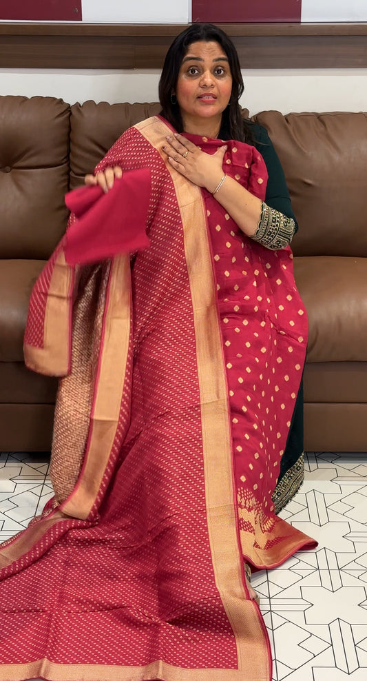 BANARASI UNSTITCHED SALWAR SUITS - IHA 27355