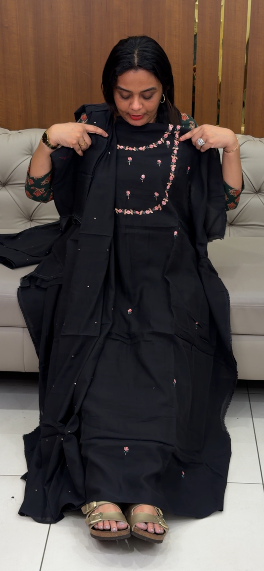 MUL CHANDERI UNSTITCHED SALWAR SUITS - IHA 31918