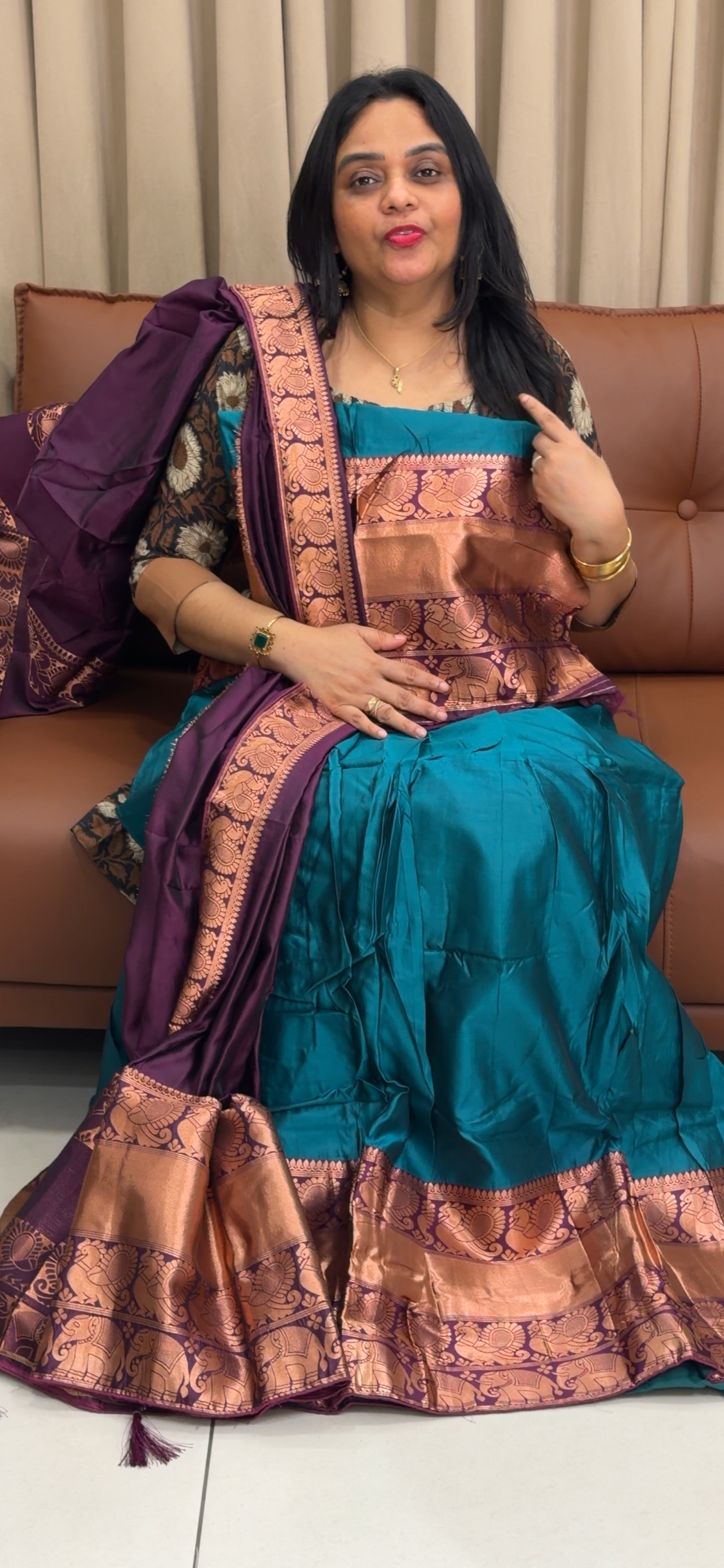 SEMI SILK SEMI STITCHED DHAVANI SETS - IHA 34095