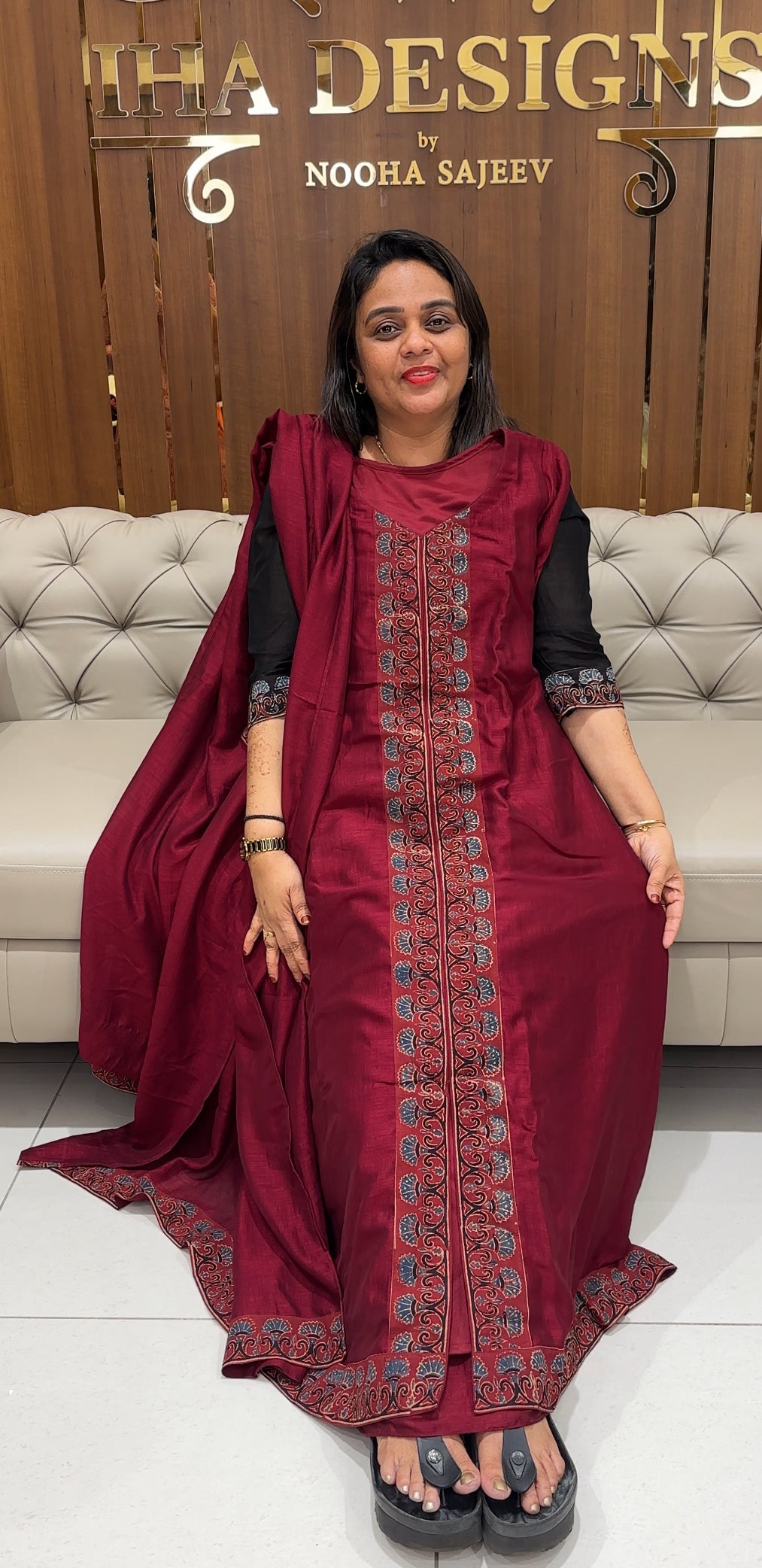 IHA'S IN-HOUSE SEMI RAW SILK ALINE TOPS - IHA 24018