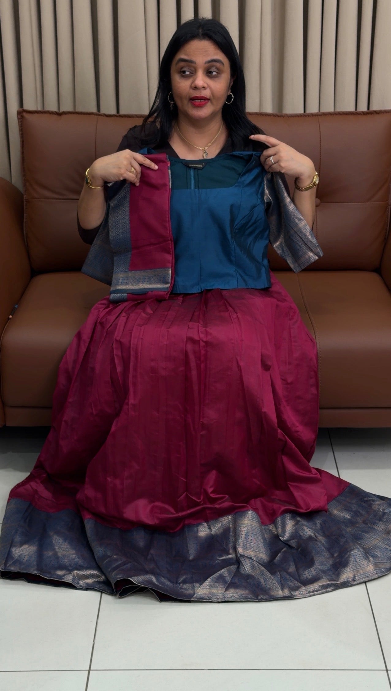 READY TO WEAR DHAVANI SETS - IHA 34400