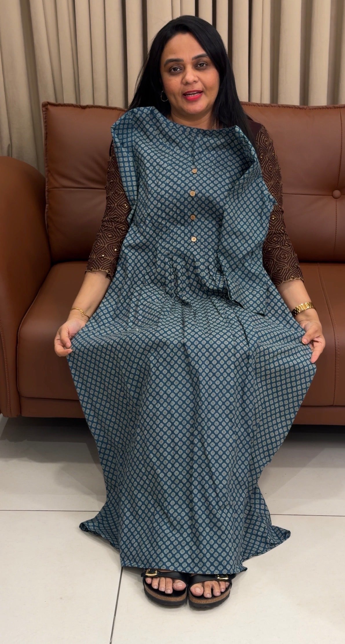IHA'S IN-HOUSE4 COTTON PRINTED ALINE TOPS - IHA 34786