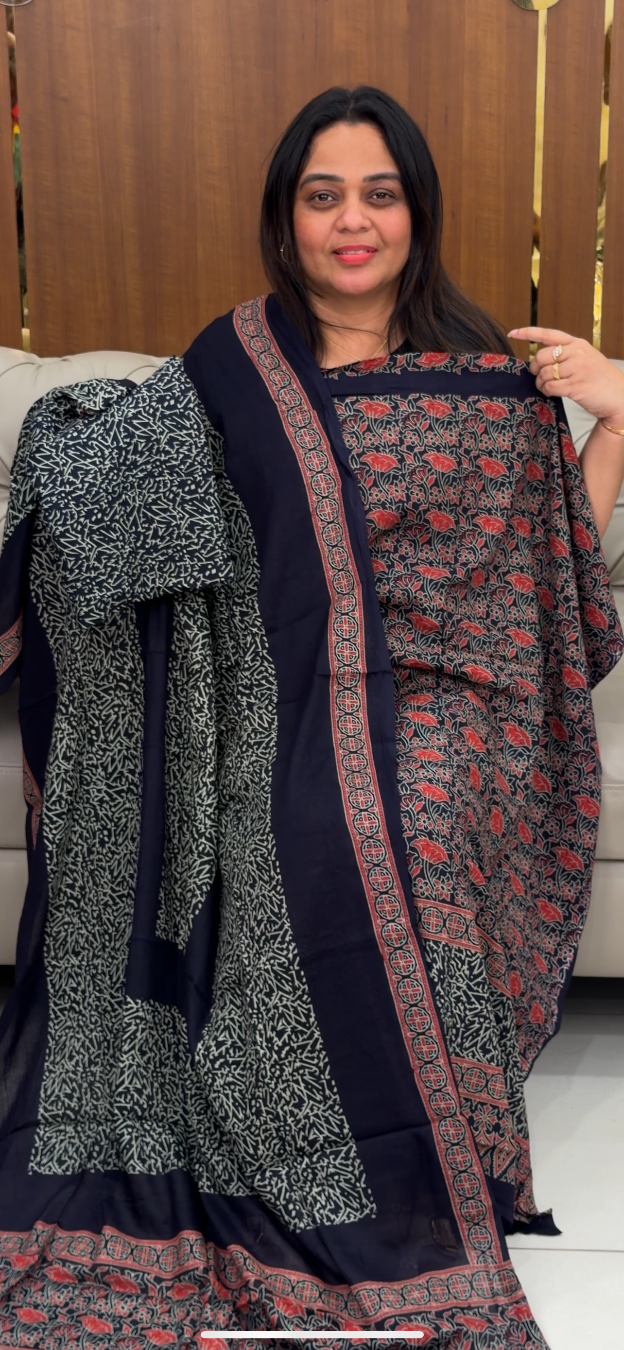 COTTON AJRAKH UNSTITCHED SALWAR SUITS - IHA 29189