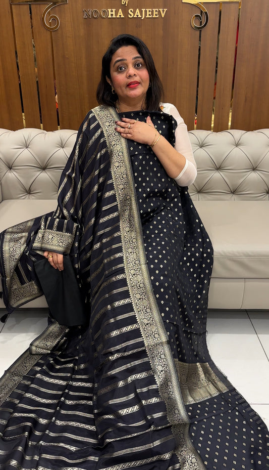 SILK BANARASI UNSTITCHED SALWAR SUITS - IHA 25920
