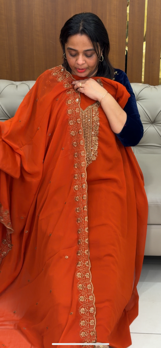 GEORGETTE UNSTITCHED SALWAR SUITS - IHA 29842