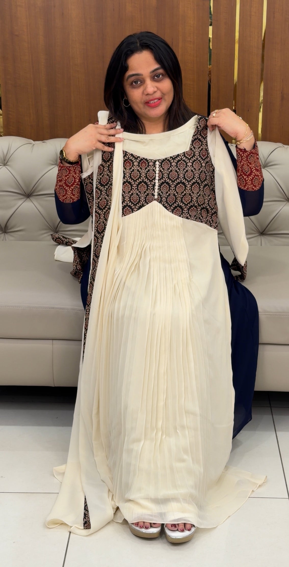 IHA'S IN-HOUSE GEORGETTE ALIYA CUT TOP AND DUPATTA - IHA 29494