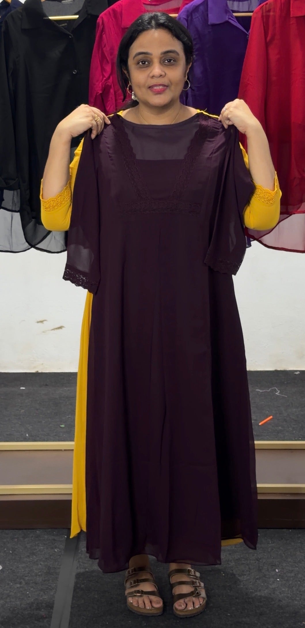IHA'S IN-HOUSE FAUX GEORGETTE ALINE TOPS - IHA 36057