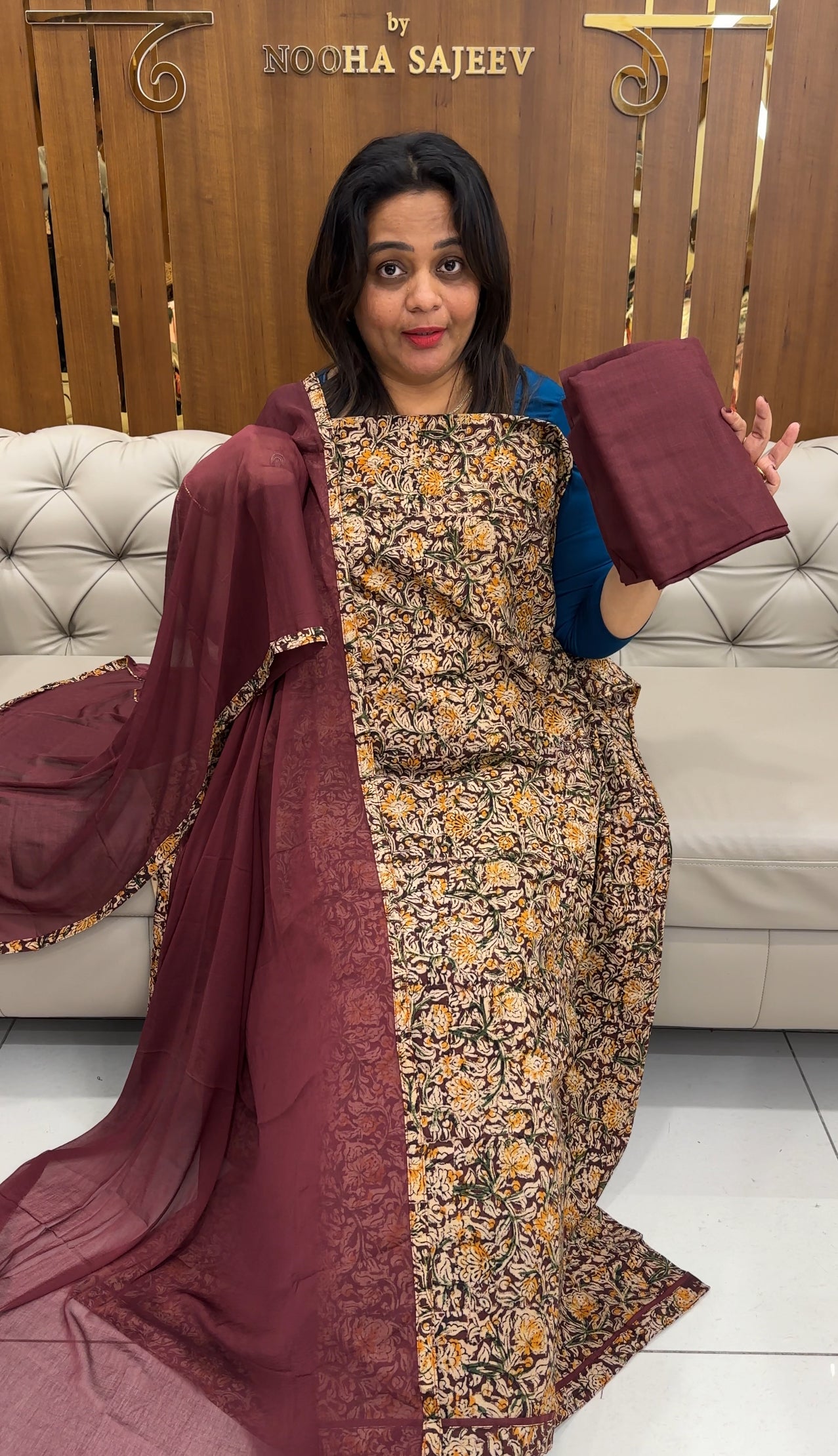 KALAMKARI UNSTITCHED SALWAR SUITS - IHA 25701
