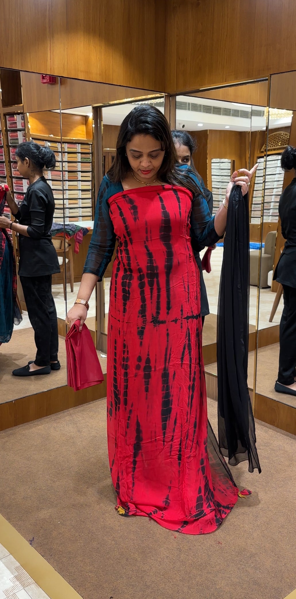 IHA'S IN-HOUSE TIE AND DYED UNSTITCHED SALWAR SUITS - IHA 24353
