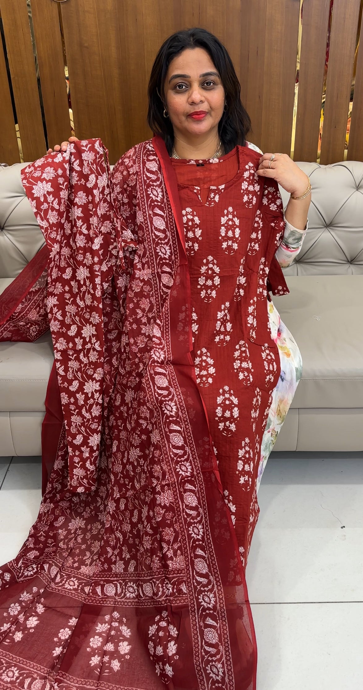COTTON TOP, BOTTOM AND DUPATTA - IHA 26129