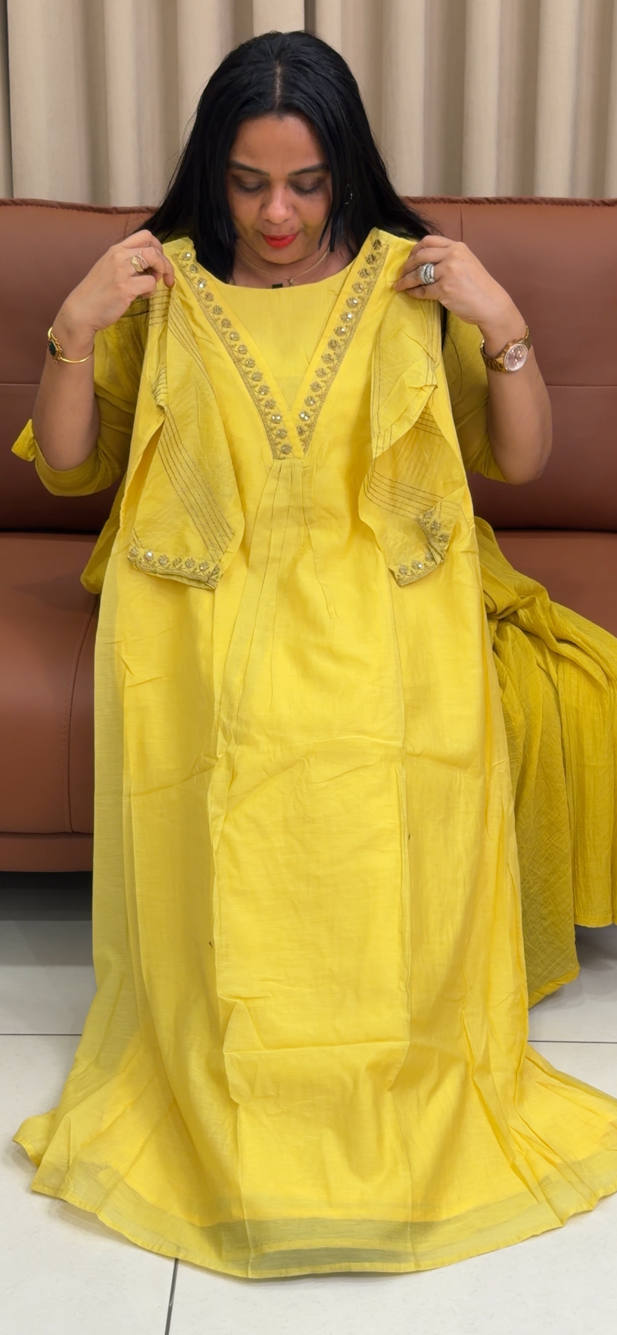 MUL CHANDERI ALINE TOPS - IHA 35247