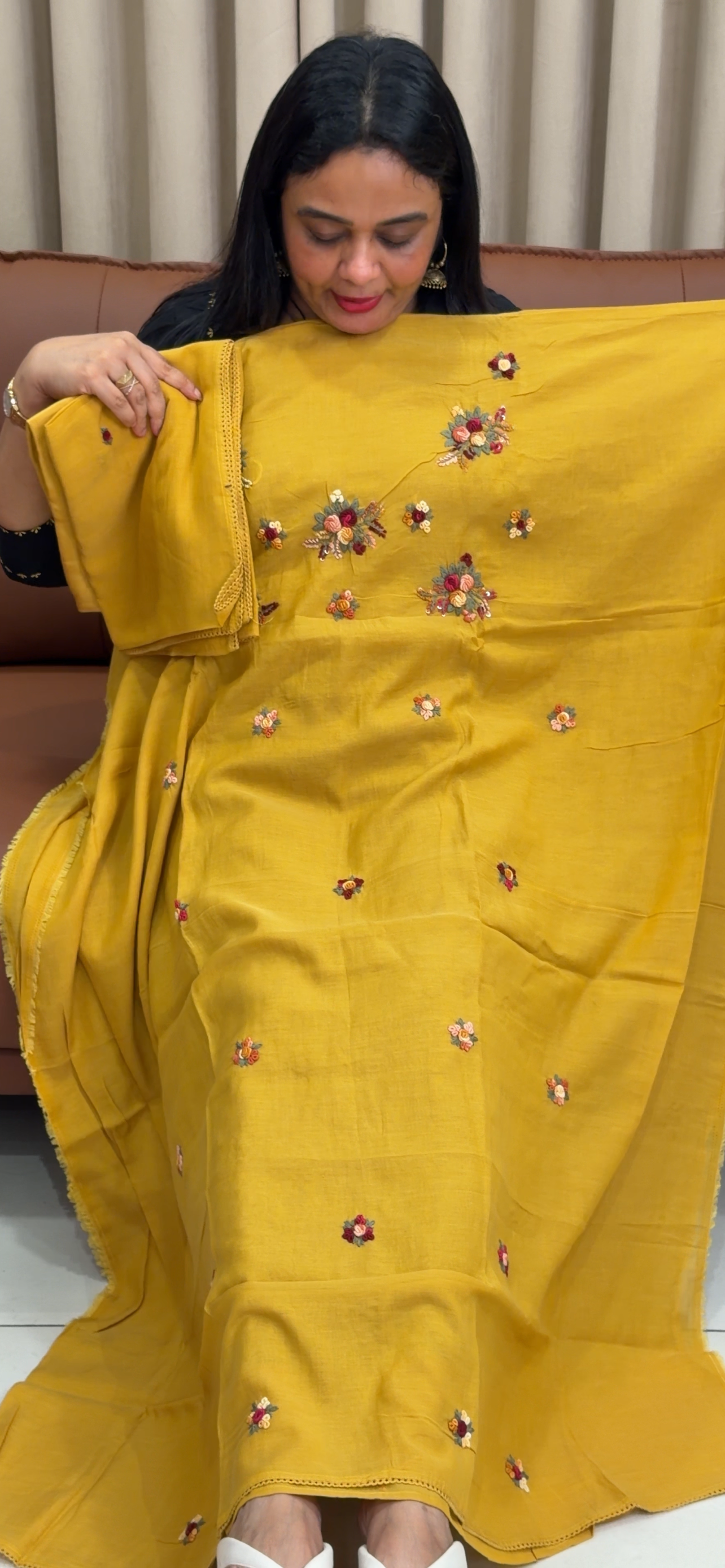 MUL CHANDERI UNSTITCHED SALWAR SUITS - IHA 33851