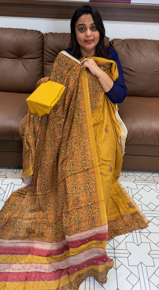 CRAPE SILK UNSTITCHED SALWAR SUITS - IHA 27886