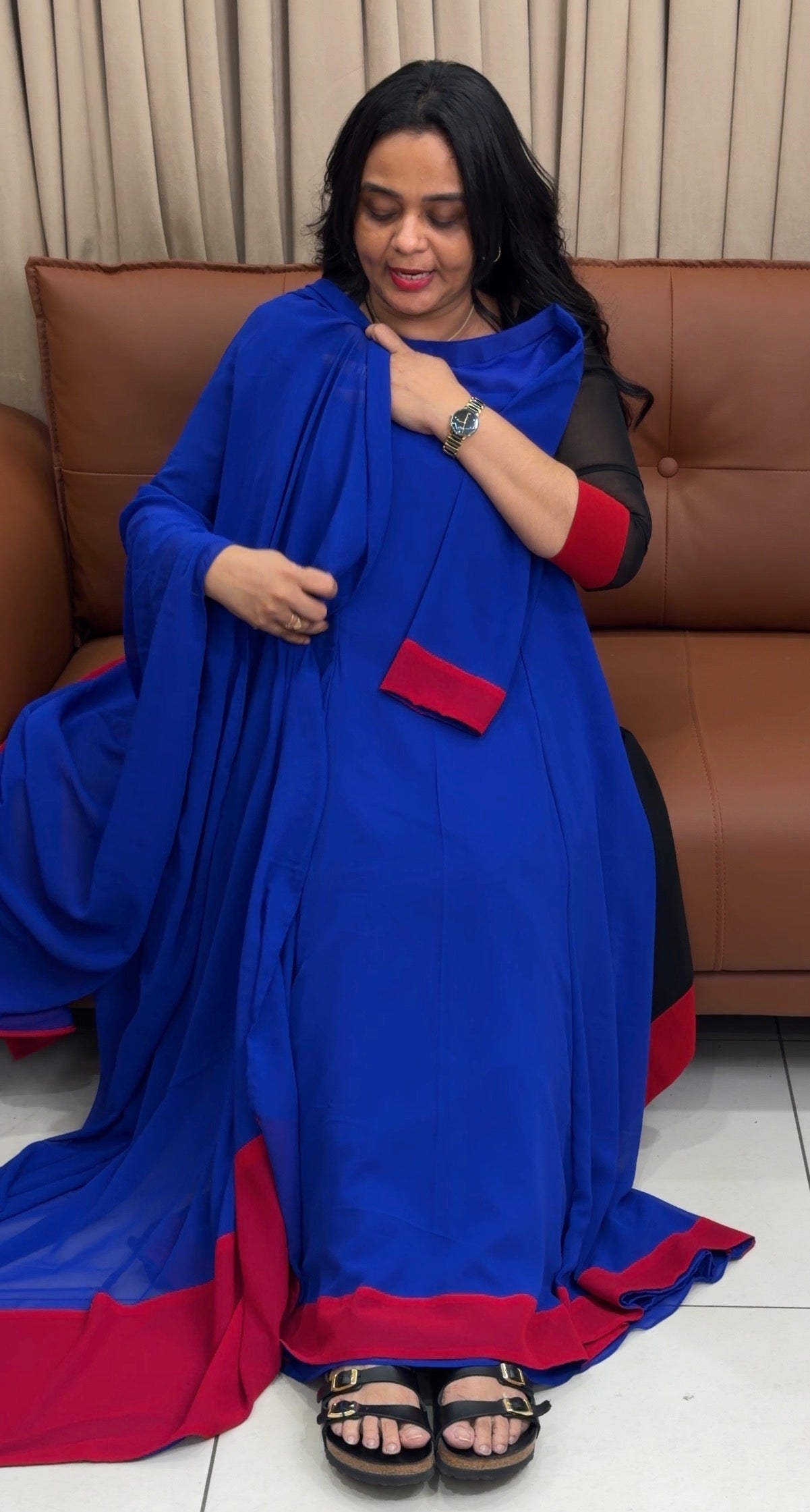 IHA'S IN-HOUSE GEORGETTE ALINE TOP AND DUPATTA - IHA 35028